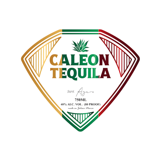 Caleon Tequila Craft Cocktail Recipes & Multi Award Winning Expressions logo with green red and gold design on black background