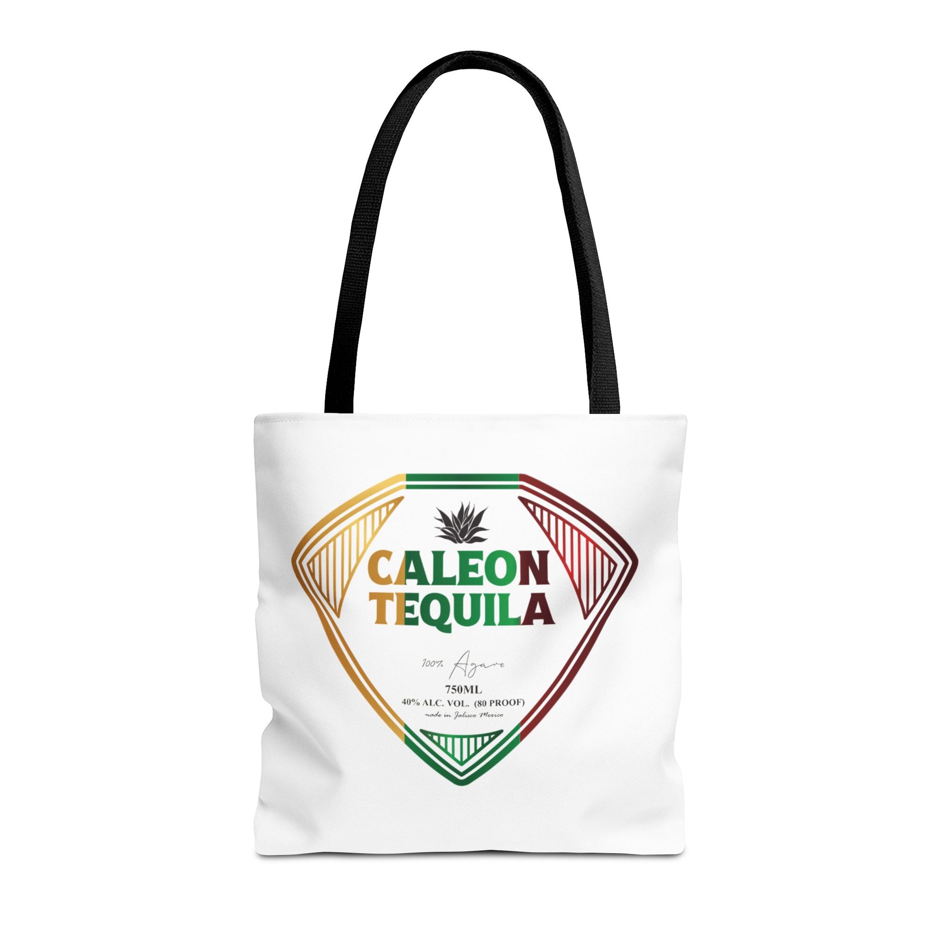 Caleon Tequila tequila shopping tote bag featuring a colorful logo design