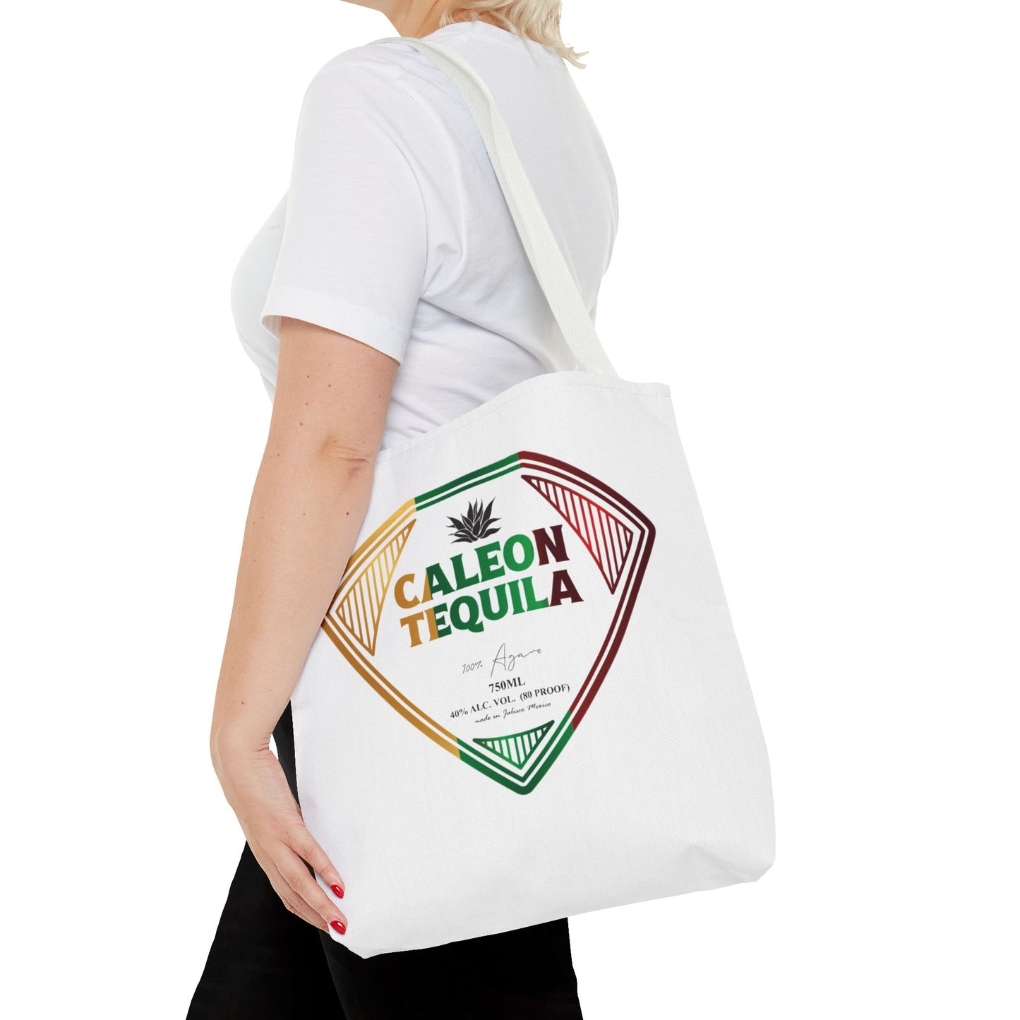 Caleon Tequila reusable tequila shopping tote bag with bold logo design for eco-friendly shopping