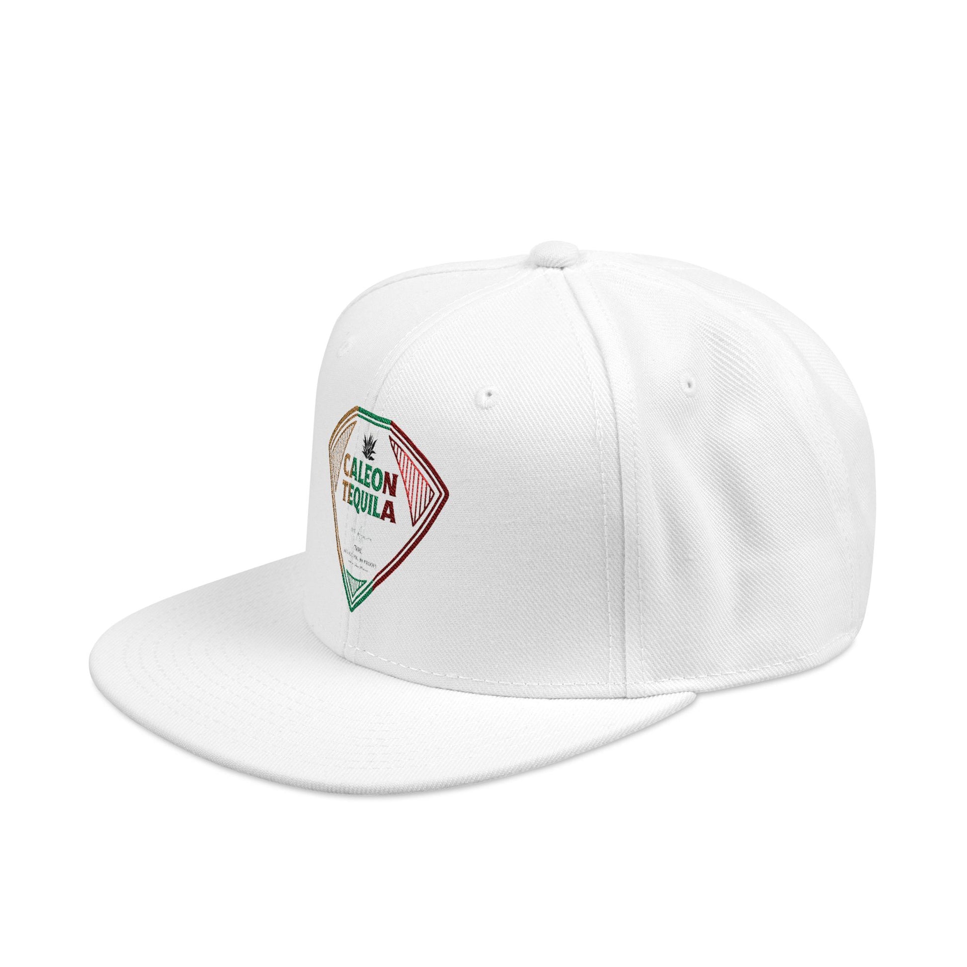 Caleon Tequila White Snapback Cap for Tequila Fans with Vibrant Logo Design