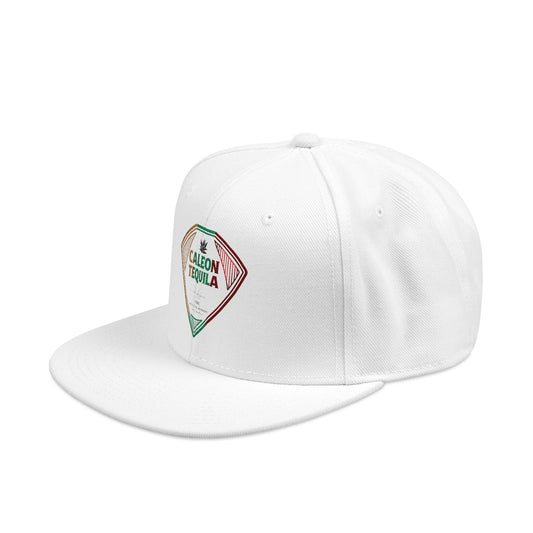 Caleon Tequila White Snapback Cap for Tequila Fans with Vibrant Logo Design